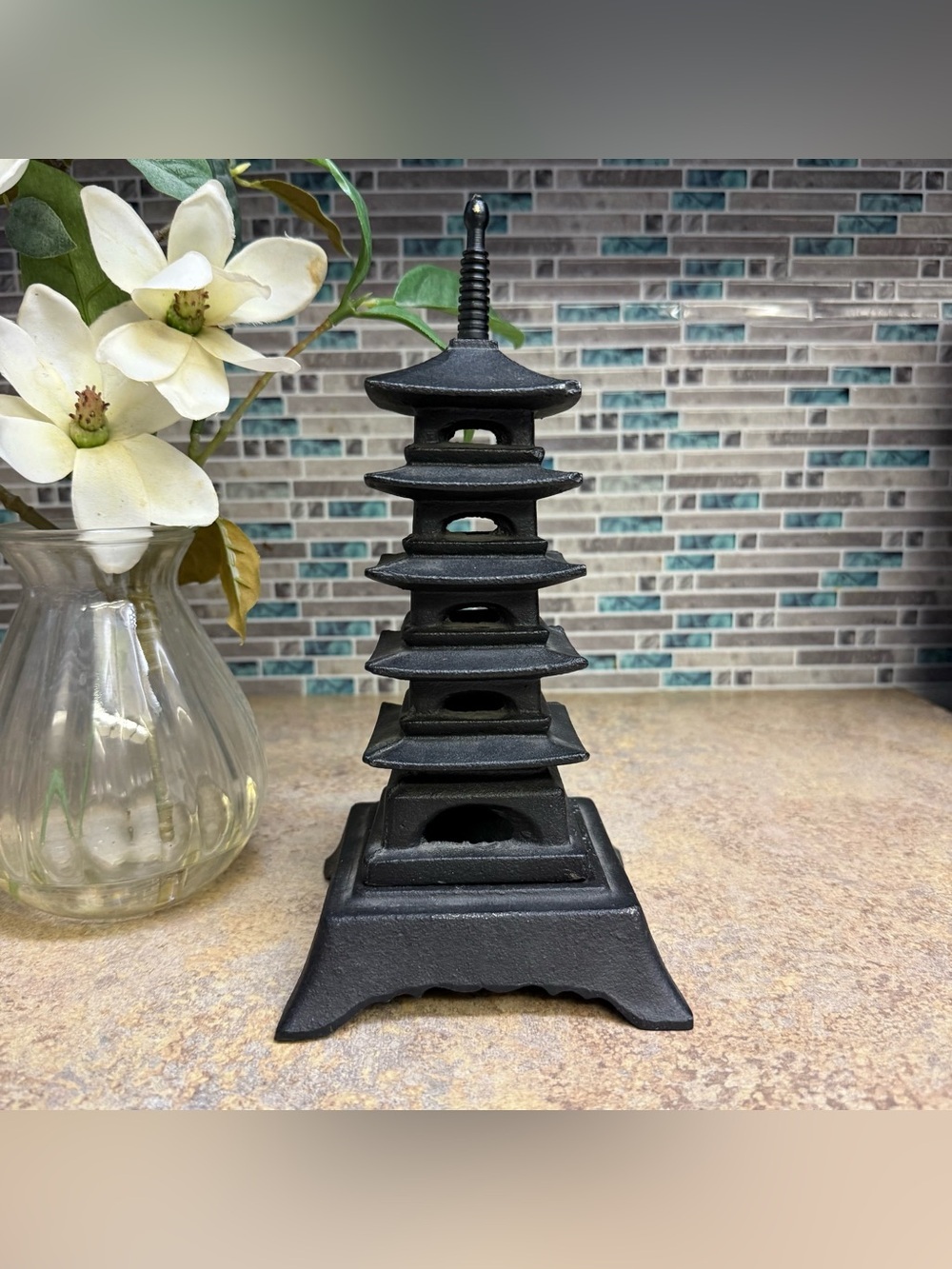 Mid-century rare Toyo pagoda candle holder
